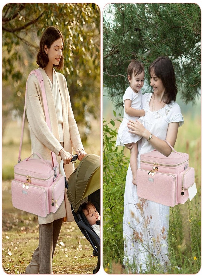 Jaffzora Breast Pump Bag Compatible with Spectra S1 and S2, Breast Pumping Travel Storage Bag with Waterproof Mat for Pumping Essentials and Accessories, Pink - Image 5